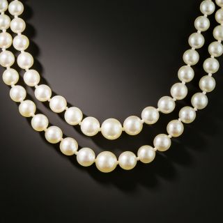 Vintage Double-Strand Pearl Necklace - 3