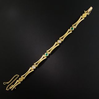Vintage Emerald and Diamond Bracelet