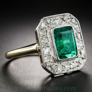 Vintage Emerald and Diamond Ring