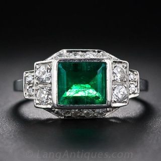 Vintage Emerald and Diamond Ring