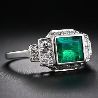 Vintage Emerald and Diamond Ring