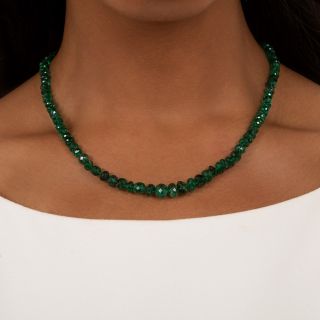 Vintage Emerald Bead Necklace