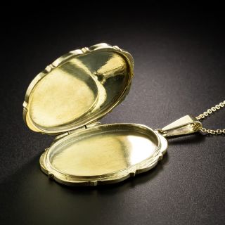 Vintage Enamel Purple Posey Locket, Austrian