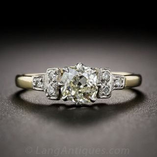Vintage English .65 Carat Mine-Cut Diamond Ring