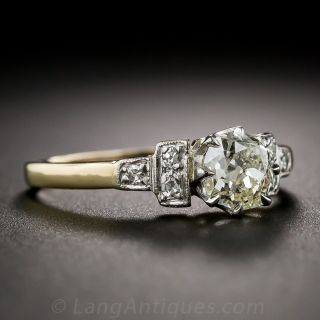 Vintage English .65 Carat Mine-Cut Diamond Ring