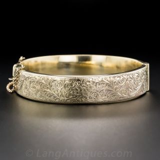 Vintage English Engraved Bangle Bracelet