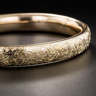 Vintage Engraved Bangle Bracelet - 1