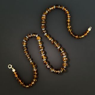 Vintage Faceted Citrine Bead Necklace