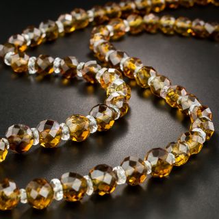 Vintage Faceted Citrine Bead Necklace - 4