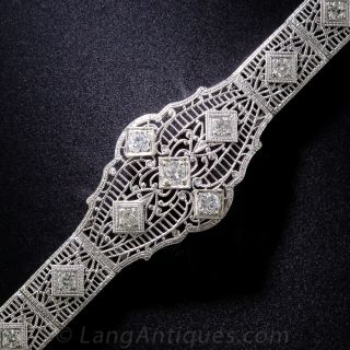 Vintage Filigree and Diamond Bracelet
