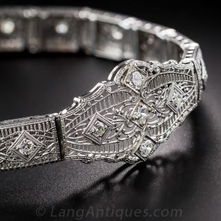Vintage Filigree and Diamond Bracelet