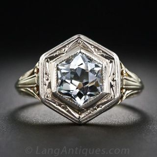 Vintage Filigree Aquamarine Ring