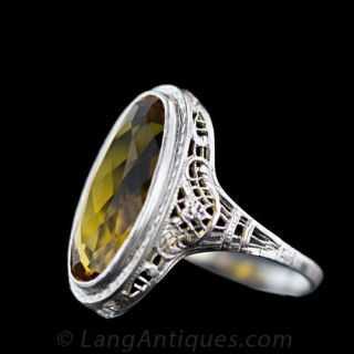 Vintage Filigree Citrine Ring