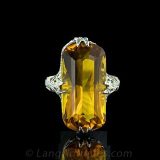 Vintage Filigree Citrine Ring Main View
