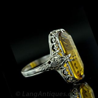 Vintage Filigree Citrine Ring