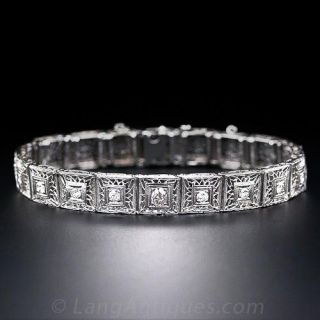 Vintage Filigree Diamond Bracelet