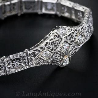 Vintage Filigree Diamond Bracelet