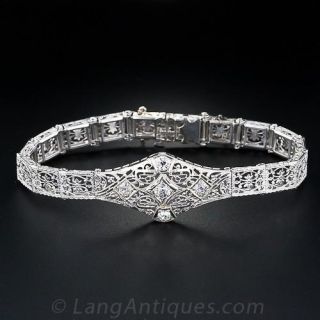 Vintage Filigree Diamond Bracelet