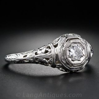 Vintage Filigree Diamond Solitare