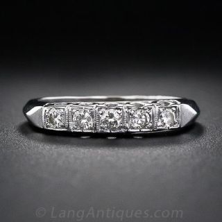 Vintage Five Diamond Wedding Band