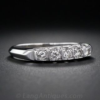 Vintage Five Diamond Wedding Band