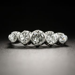 Vintage Five-Stone Diamond Ring In Platinum - 1
