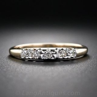 Vintage Five Stone Diamond Wedding Band