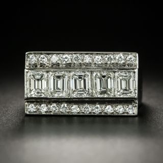 Vintage Five-Stone Emerald-Cut Diamond Ring - 2