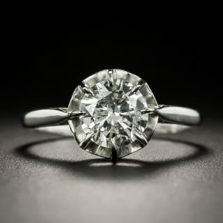 Vintage French 1.26 Carat Diamond Solitaire Engagement Ring - GIA K I1 - 3