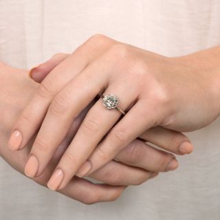 Vintage French 1.26 Carat Diamond Solitaire Engagement Ring - GIA K I1