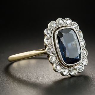 French Belle Epoque No-Heat Sapphire and Diamond Ring 