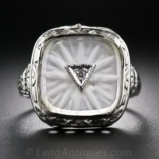 Vintage Frosted Crystal Ring