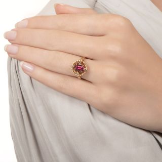 Vintage Garnet and Diamond Ring