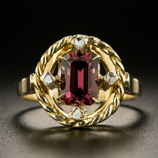 Vintage Garnet and Diamond Ring - 6