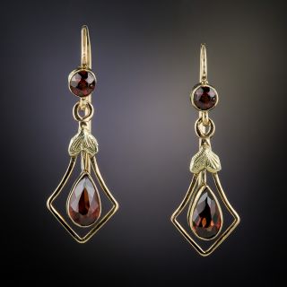 Vintage Garnet Drop Earrings