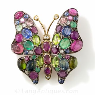 Vintage Gem-Set Butterfly Brooch