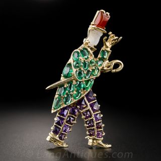 Vintage Gemstone Dapper Dan Brooch - 2
