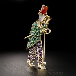 Vintage Gemstone Dapper Dan Brooch
