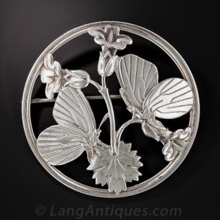 Vintage Georg Jensen Silver Butterfly Brooch