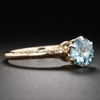 Vintage Gold and Blue Zircon Ring