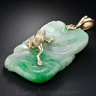 Vintage Gold and Jadeite Pendant