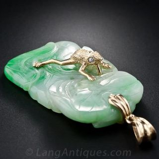 Vintage Gold and Jadeite Pendant