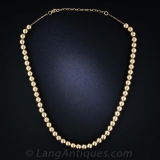 Vintage Gold Bead Necklace