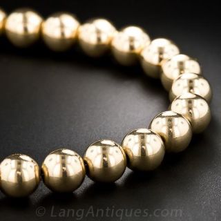 Vintage Gold Bead Necklace