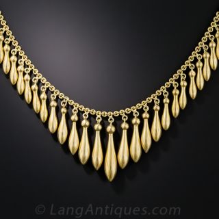 Vintage Gold Fringe Necklace 