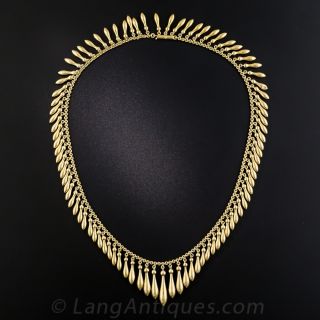Vintage Gold Fringe Necklace 