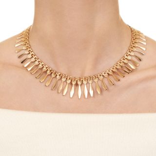 Vintage Gold Fringe Necklace