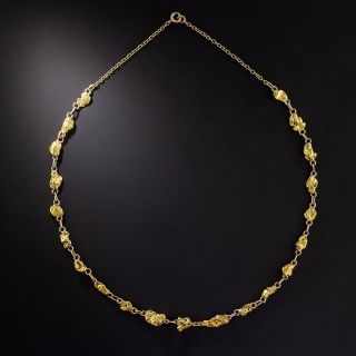 Vintage Gold Nugget Chain Necklace - 1