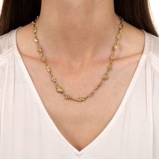 Vintage Gold Nugget Chain Necklace