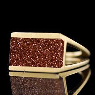 Vintage Goldstone Glass Ring